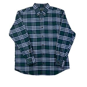 Never worn Men's Orvis Button Down Plaid Shirt.Large. Green and blue plaid